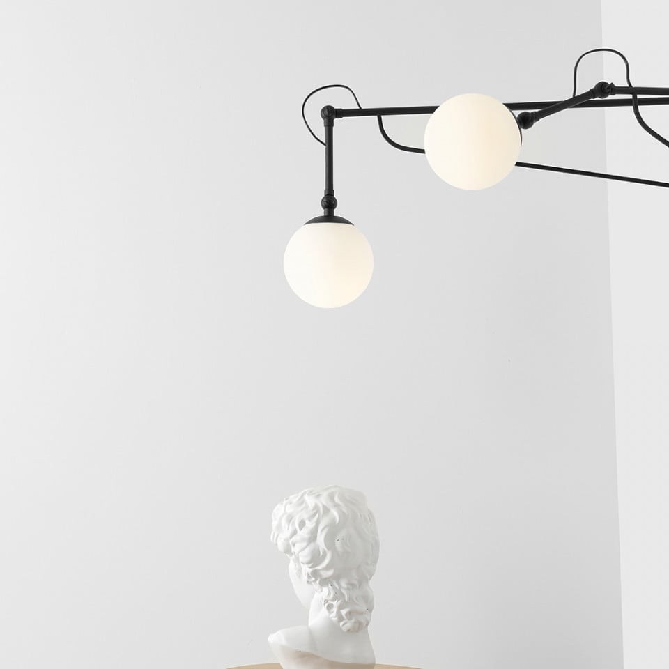 Aplica neagra/alba din metal cu 2 becuri Soho Avy Aldex