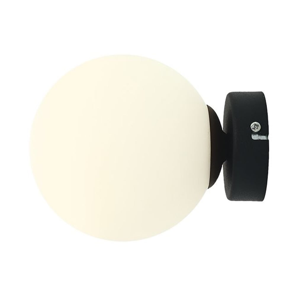 Aplica neagra/alba din sticla Ball S Aldex