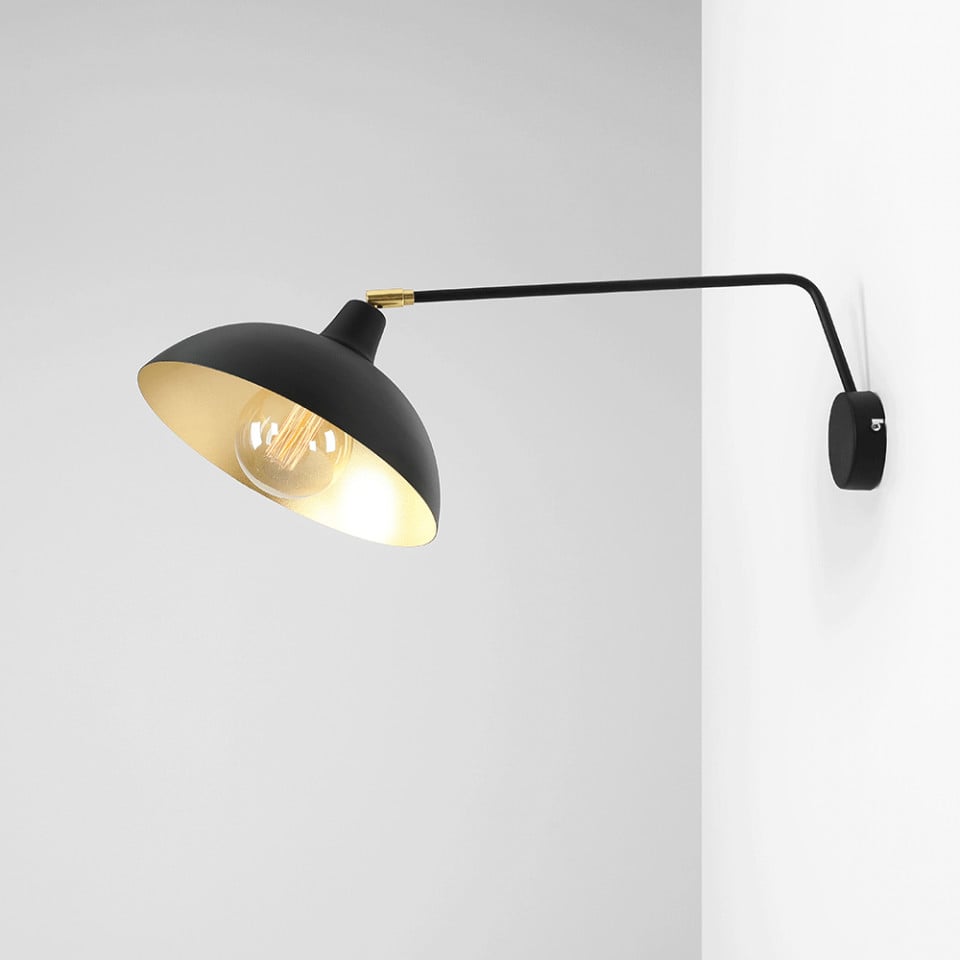 Aplica neagra/aurie din metal Espace Aldex