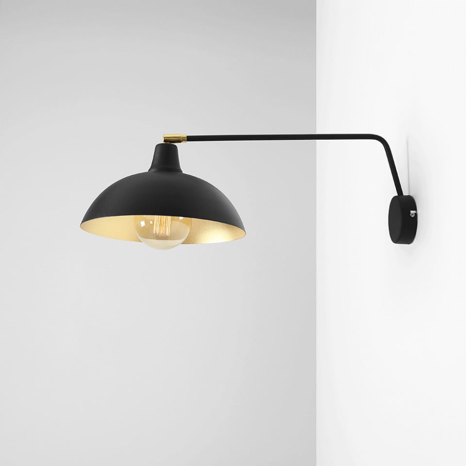 Aplica neagra/aurie din metal Espace Aldex
