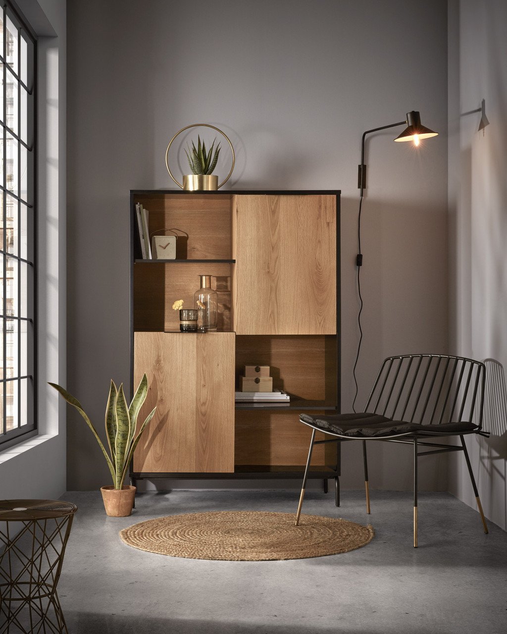 Aplica neagra din metal Aria Kave Home
