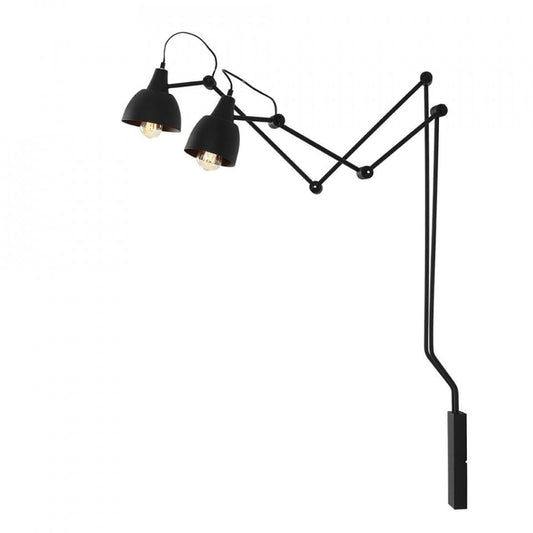 Aplica neagra din metal cu 2 becuri Aida Aldex