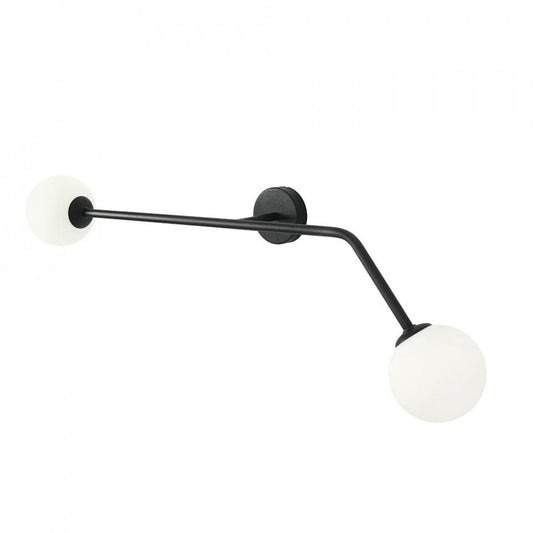 Aplica neagra din metal cu 2 becuri Pure Aldex