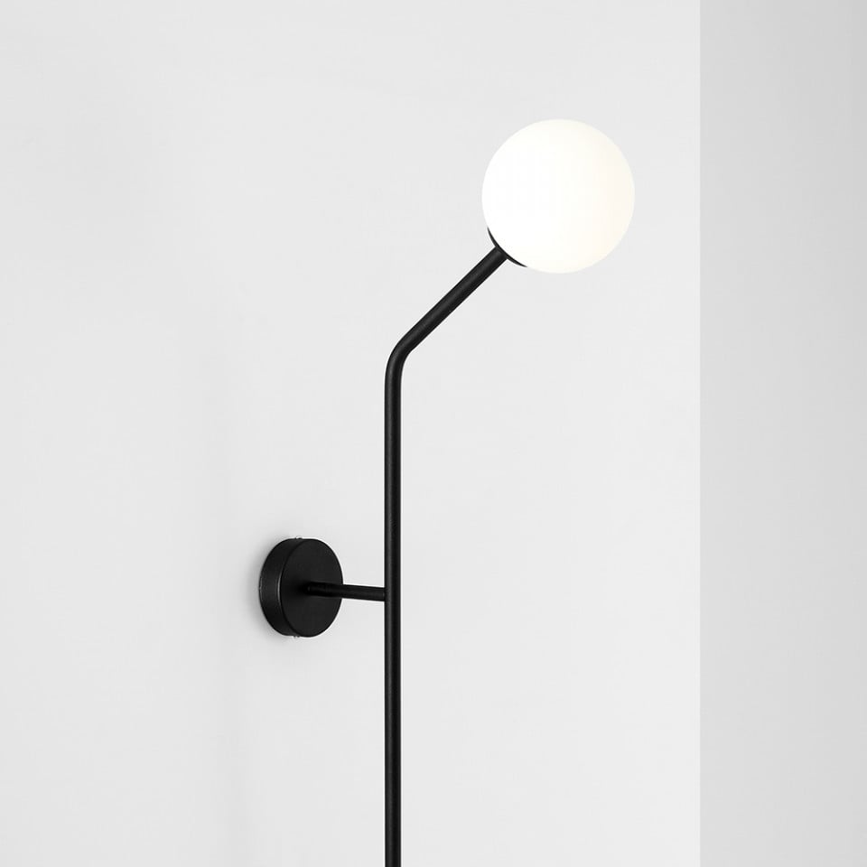 Aplica neagra din metal cu 2 becuri Pure Vertical Aldex