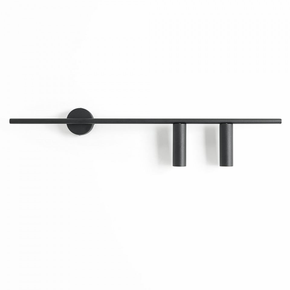 Aplica neagra din metal cu 2 becuri Trevo Right Aldex