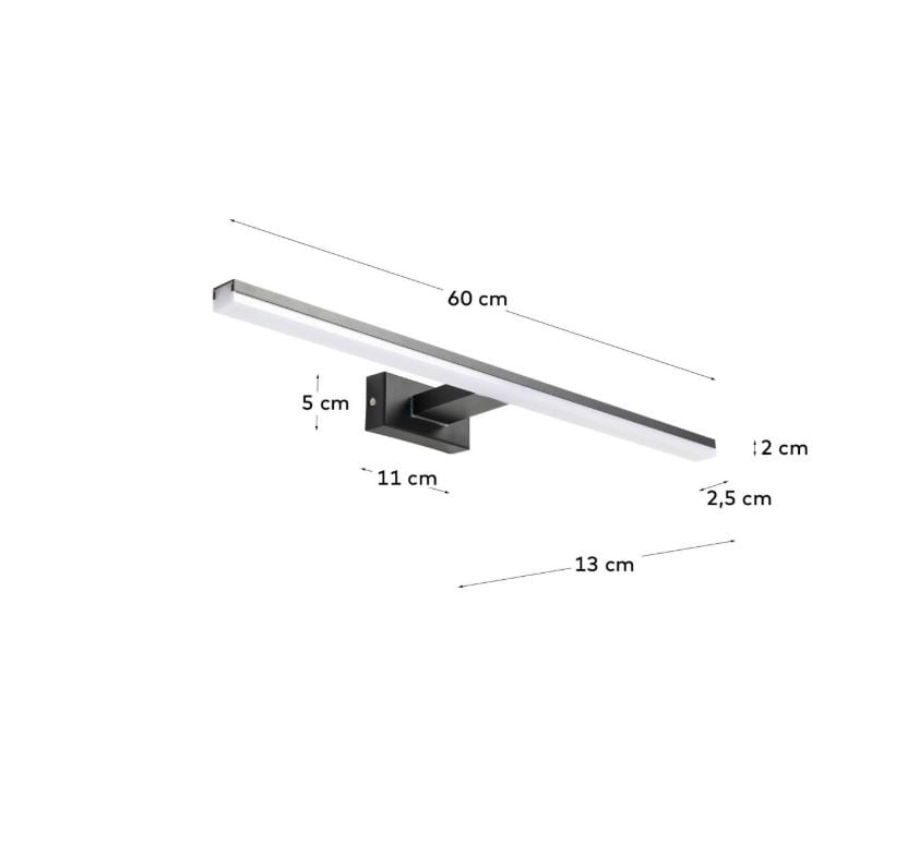 Aplica neagra din metal cu LED Vissia Big Kave Home