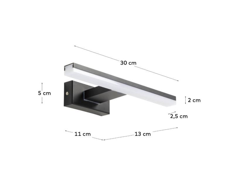 Aplica neagra din metal cu LED Vissia Kave Home