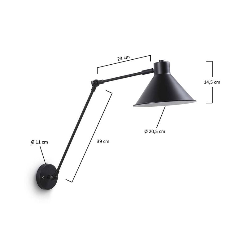Aplica neagra din metal Dione Kave Home