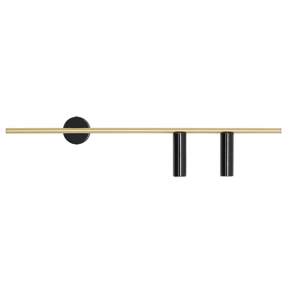 Aplica neagra/maro alama din metal cu 2 becuri Trevo Right Aldex