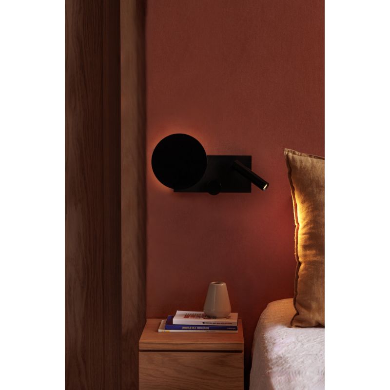 Aplica perete ambientala cu reader LED KLEE negru dreapta