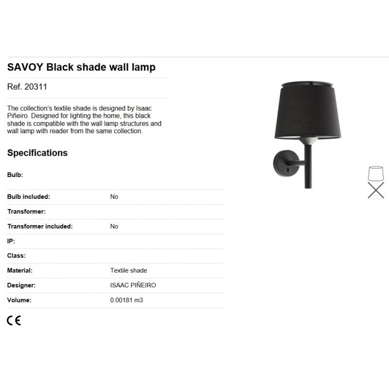 Aplica perete cu reader LED moderna design elegant SAVOY neagra