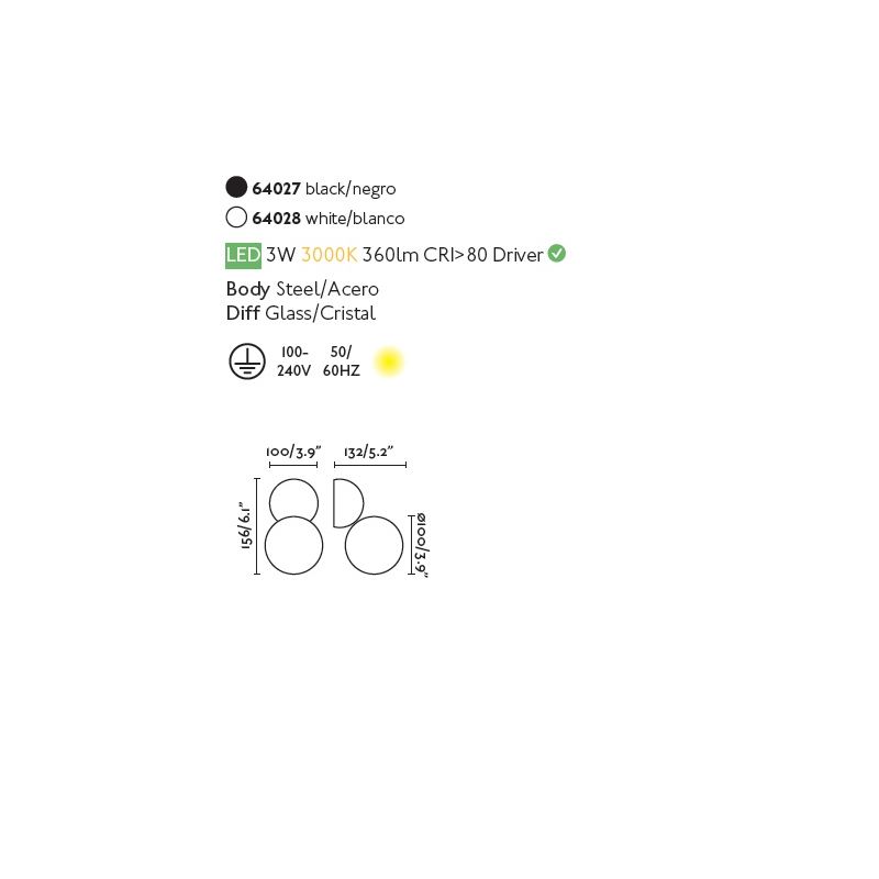 Aplica perete LED design modern JOY Black