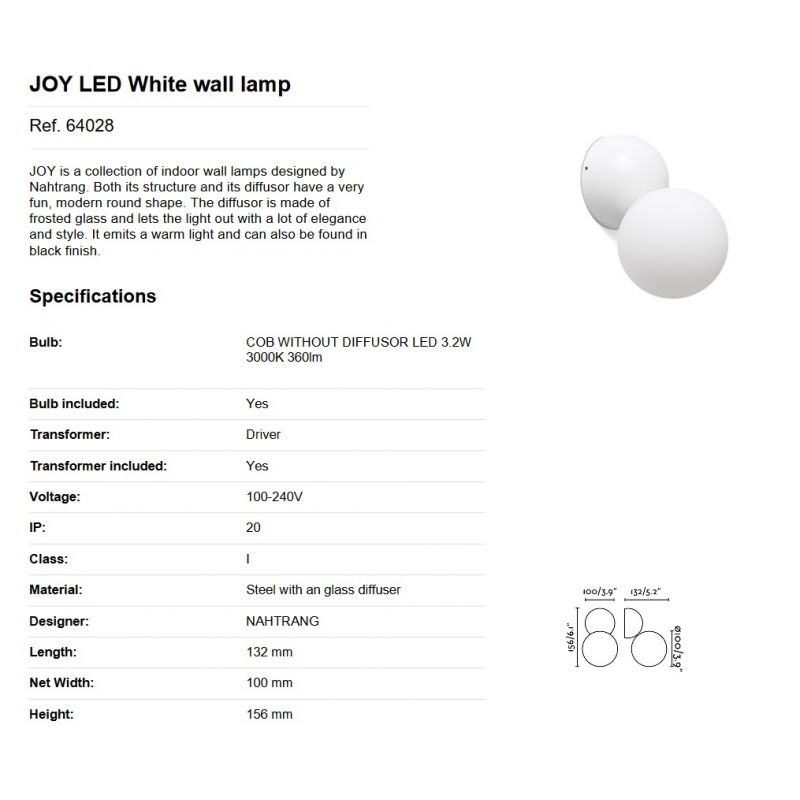 Aplica perete LED design modern JOY White