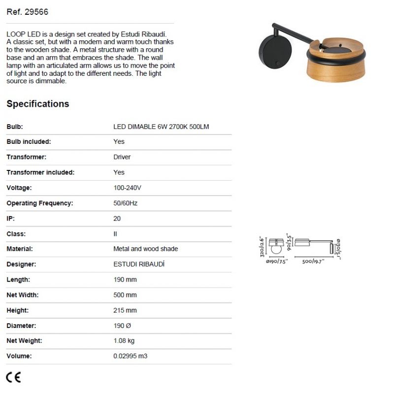 Aplica perete LED dimabila design deosebit LOOP I