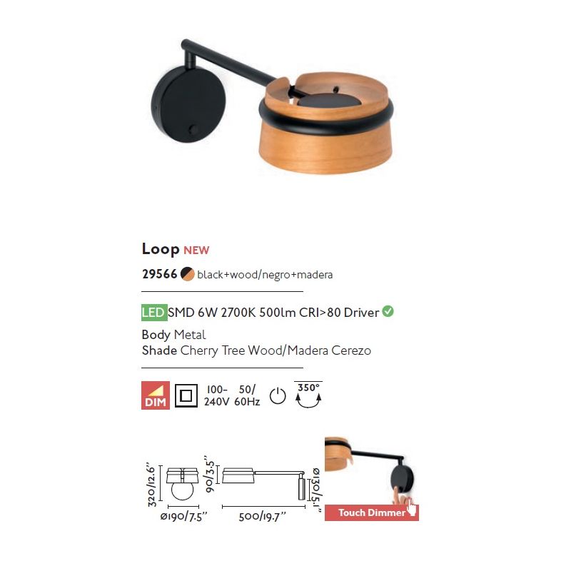 Aplica perete LED dimabila design deosebit LOOP I