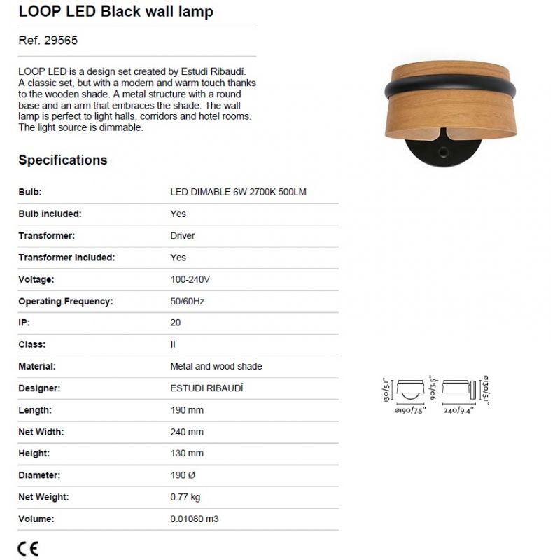 Aplica perete LED dimabila design deosebit LOOP II
