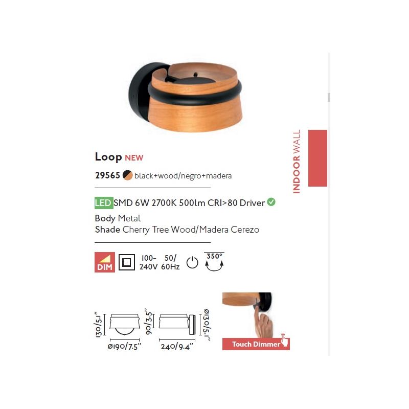 Aplica perete LED dimabila design deosebit LOOP II