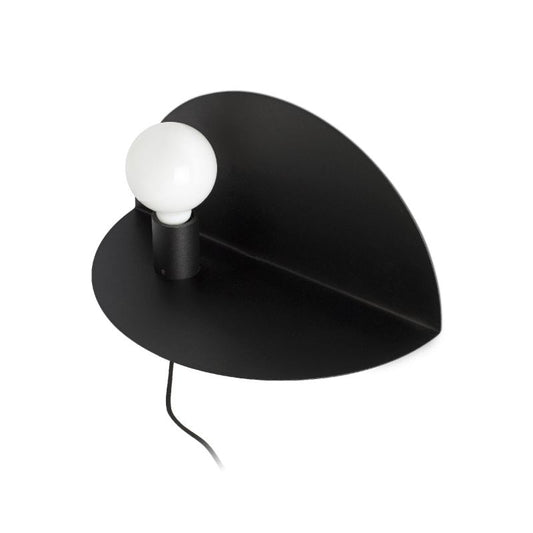 Aplica perete moderna cu raft NIT neagra stanga