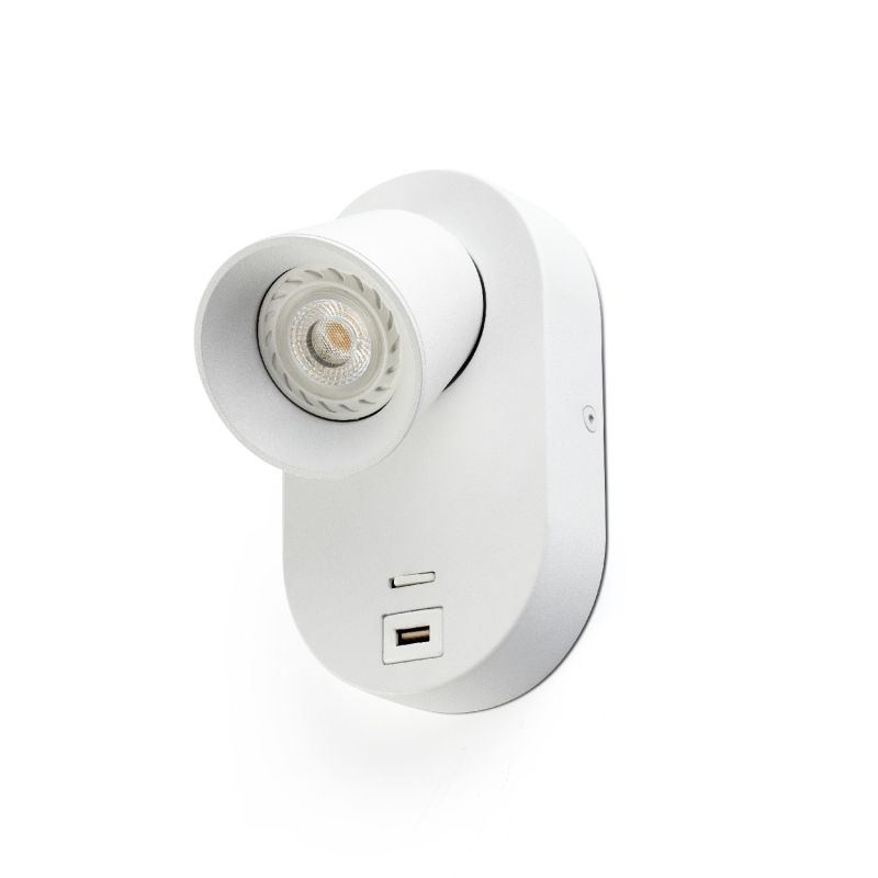Aplica perete moderna cu USB charger CORB alba