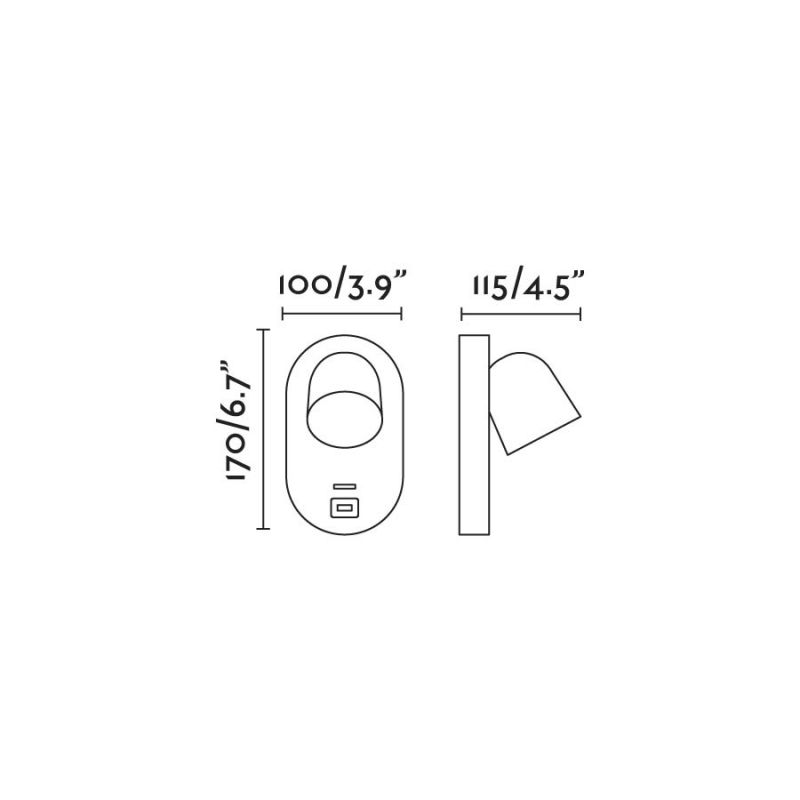 Aplica perete moderna cu USB charger CORB alba