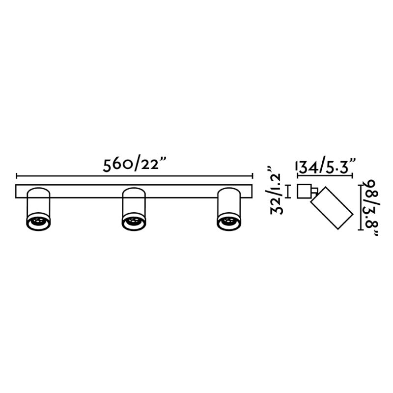 Aplica perete / tavan cu 3 spoturi directionabile design modern STAN 3L alba
