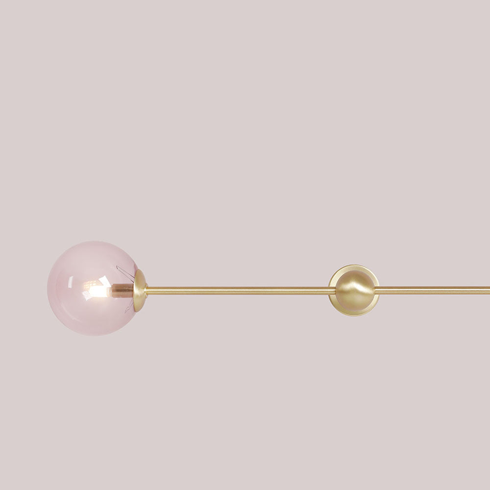Aplica roz/maro alama din sticla cu 2 becuri Pearl Long Aldex