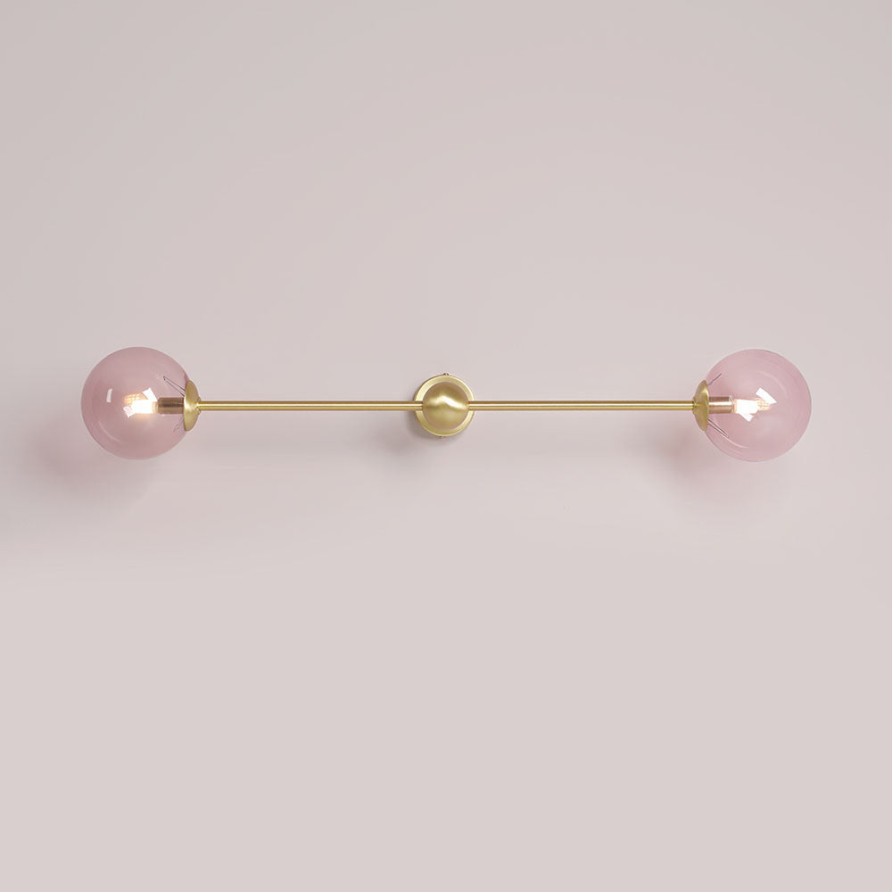 Aplica roz/maro alama din sticla cu 2 becuri Pearl Long Aldex