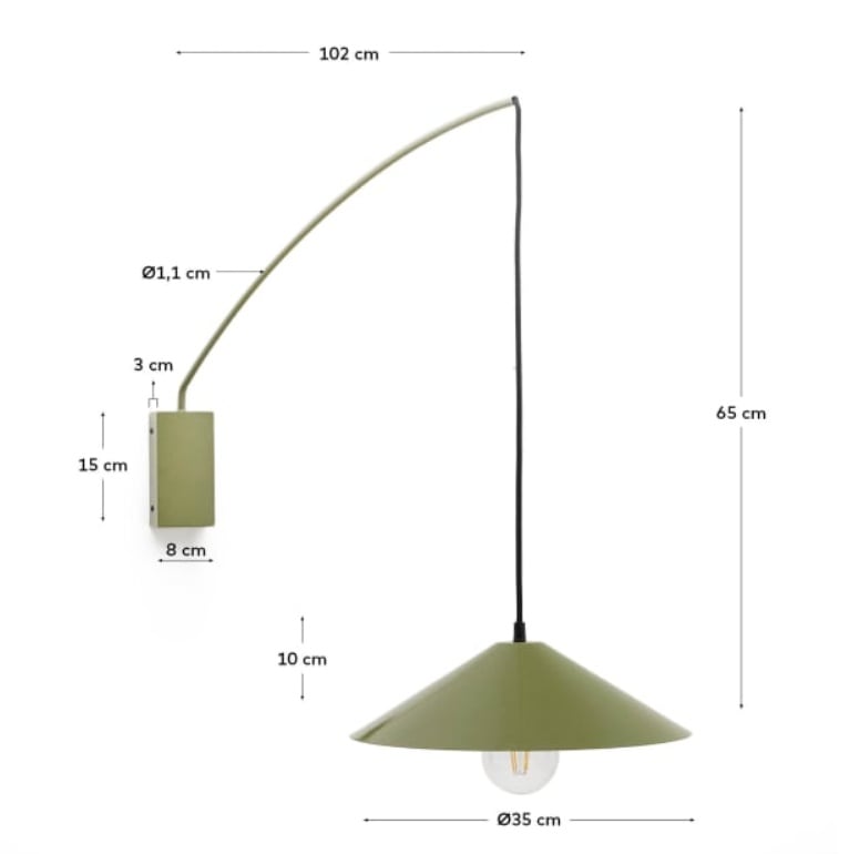 Aplica verde din metal Kally Kave Home