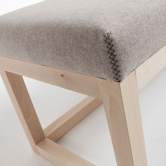Bancheta bej din textil 128 cm Loya Kave Home