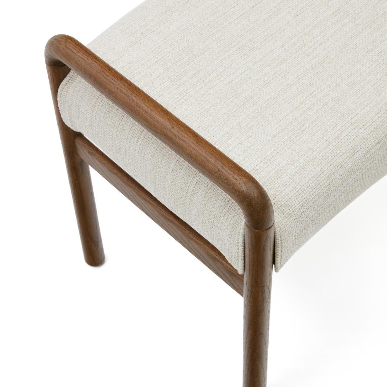 Bancheta exterior crem/maro inchis din lemn 120 cm Macaret Kave Home
