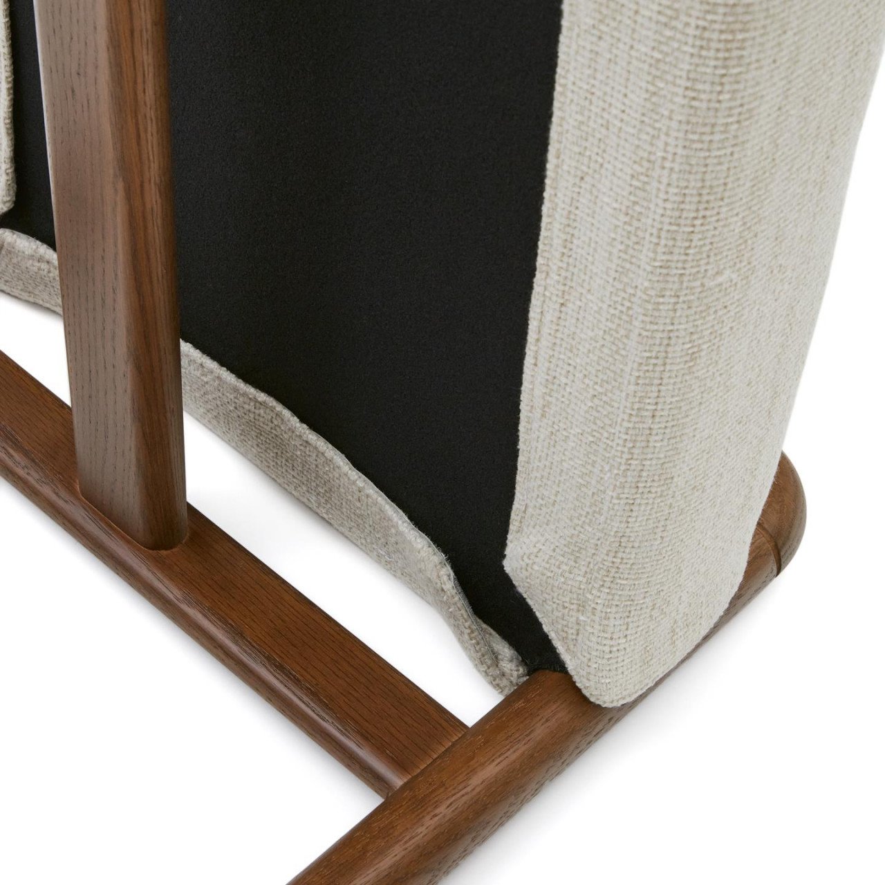 Bancheta exterior crem/maro inchis din lemn 120 cm Macaret Kave Home