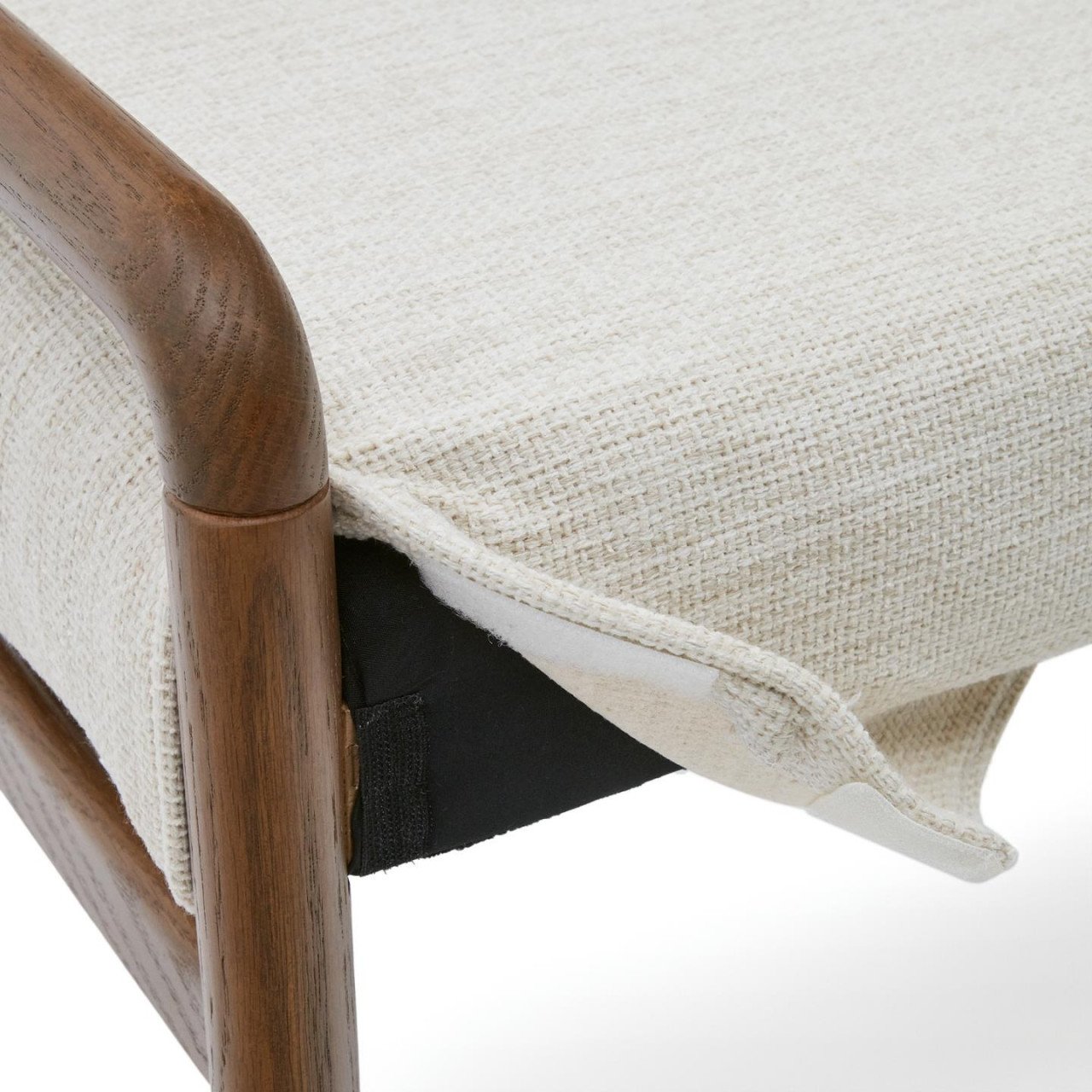 Bancheta exterior crem/maro inchis din lemn 120 cm Macaret Kave Home
