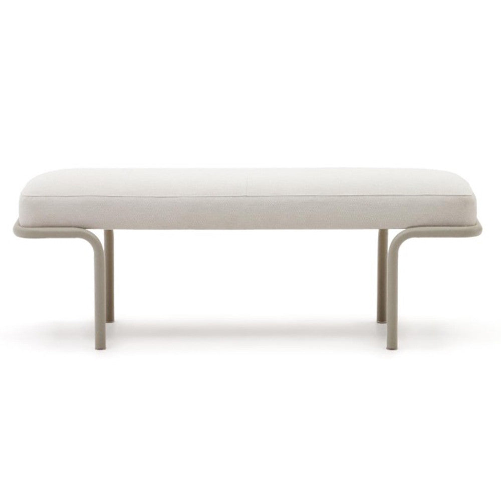 Bancheta gri/bej din textil 130 cm Compo Kave Home