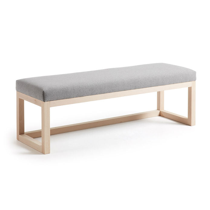 Bancheta gri deschis din textil 128 cm Loya Kave Home