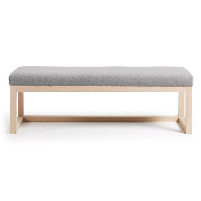 Bancheta gri deschis din textil 128 cm Loya Kave Home