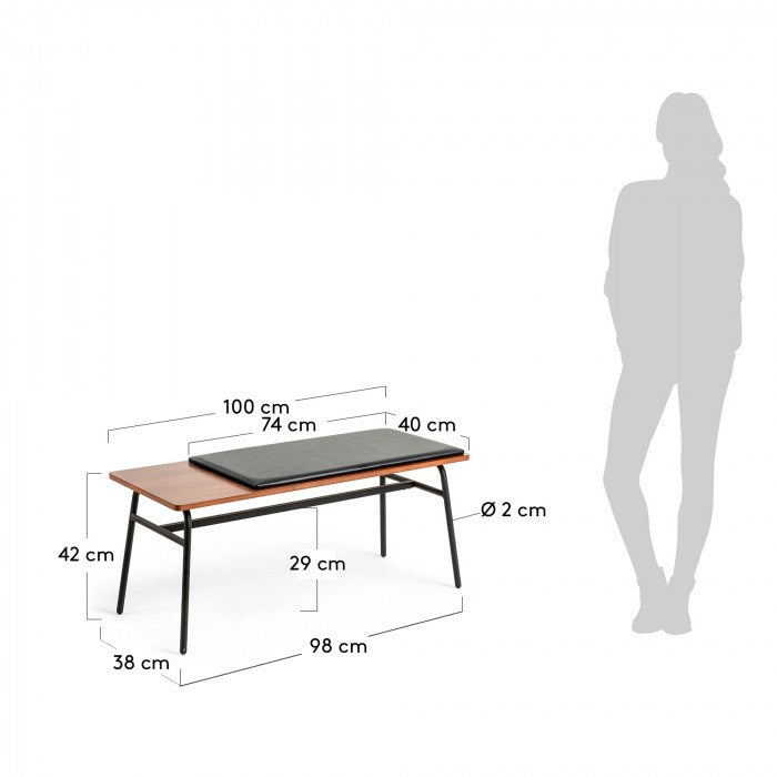 Bancheta maro din lemn 100 cm Carabel Kave Home