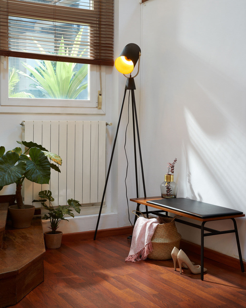 Bancheta maro din lemn 100 cm Carabel Kave Home