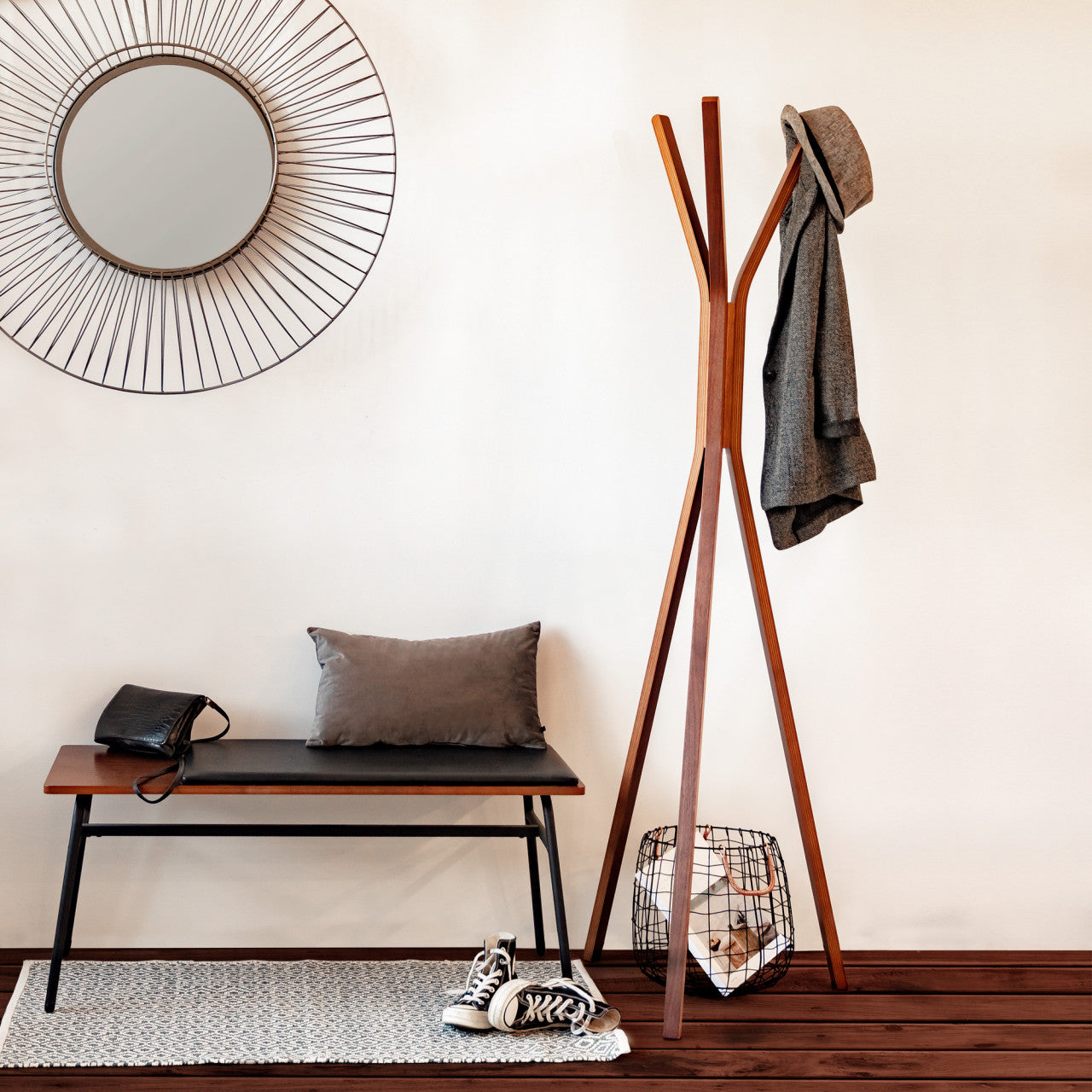Bancheta maro din lemn 100 cm Carabel Kave Home