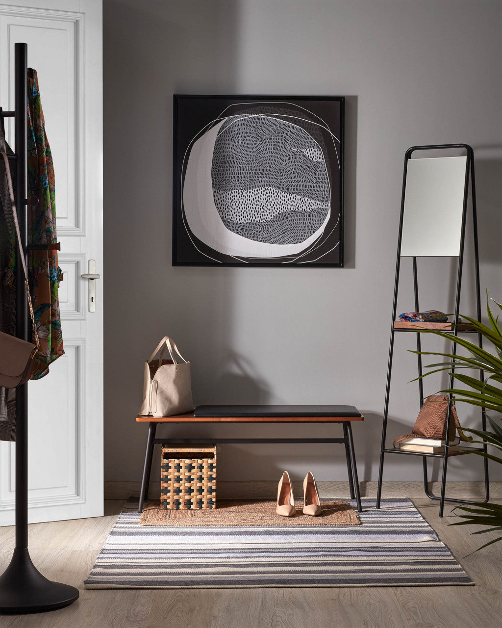 Bancheta maro din lemn 100 cm Carabel Kave Home