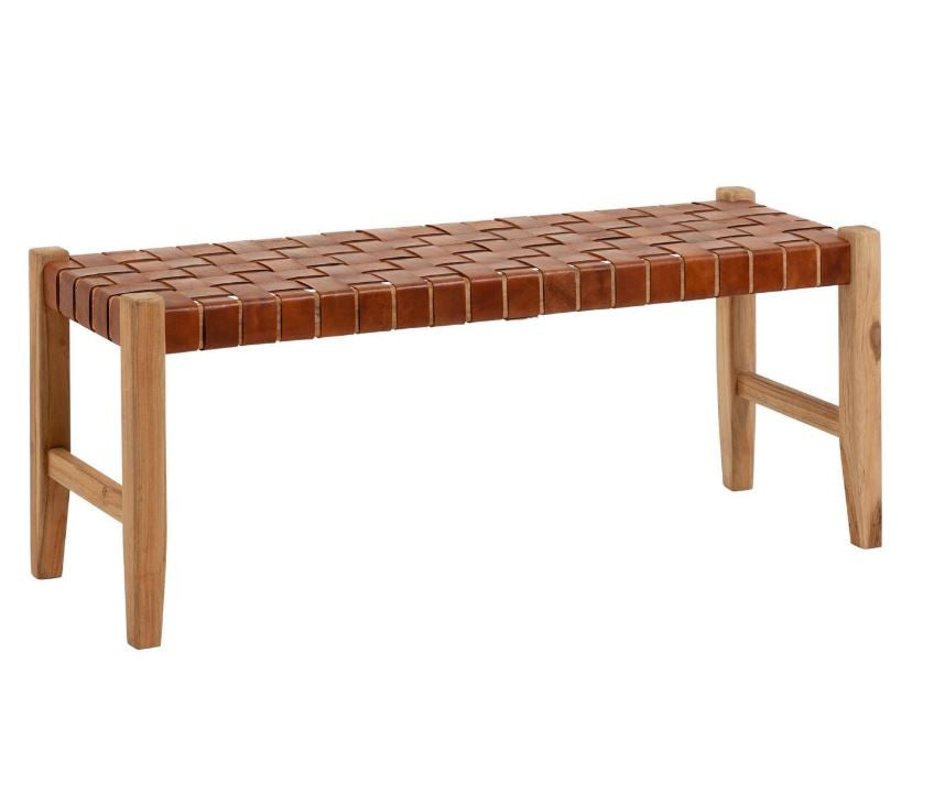 Bancheta maro din lemn 120 cm Calixta Kave Home