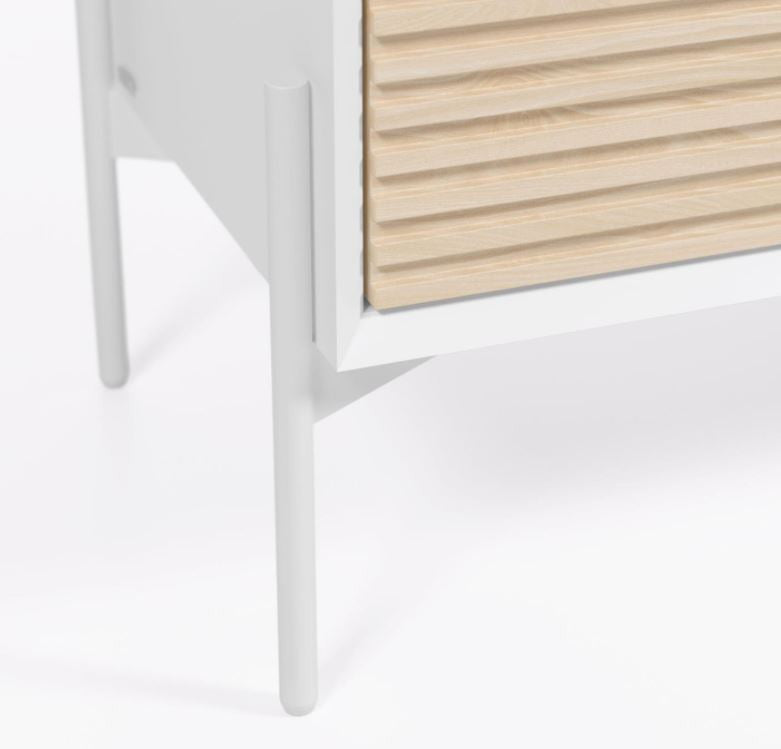 Comoda TV alba/maro din lemn 187 cm Marielle Kave Home