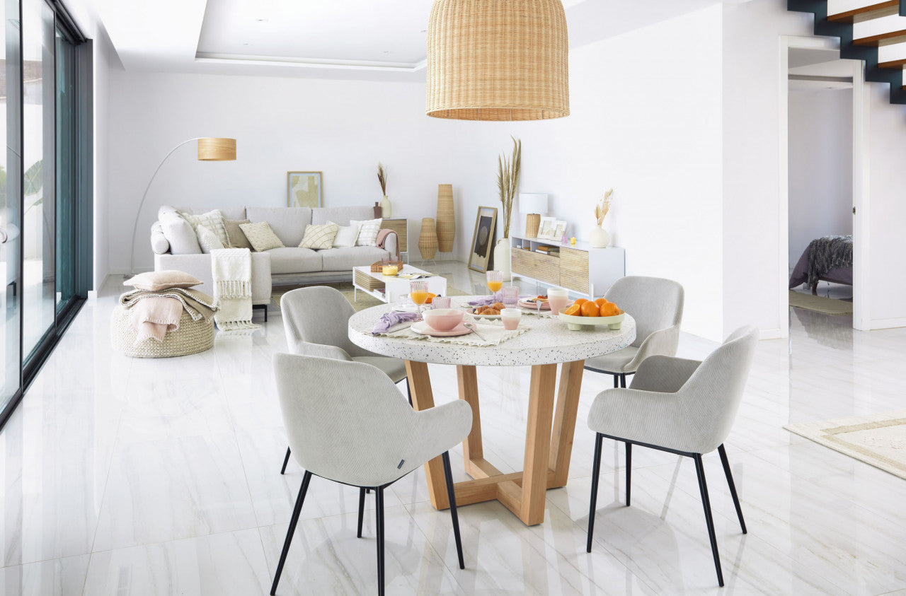 Comoda TV alba/maro din lemn 187 cm Marielle Kave Home