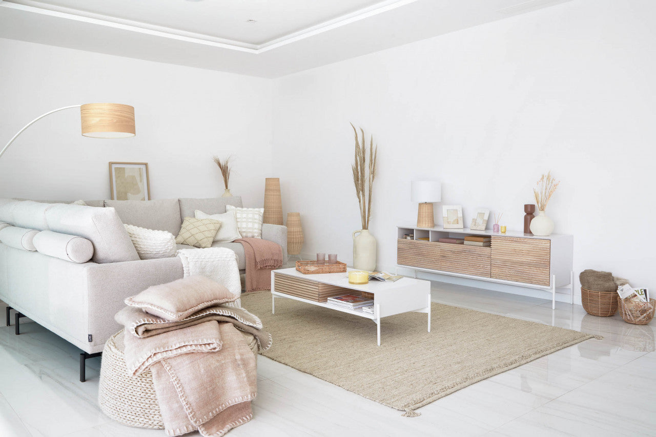 Comoda TV alba/maro din lemn 187 cm Marielle Kave Home