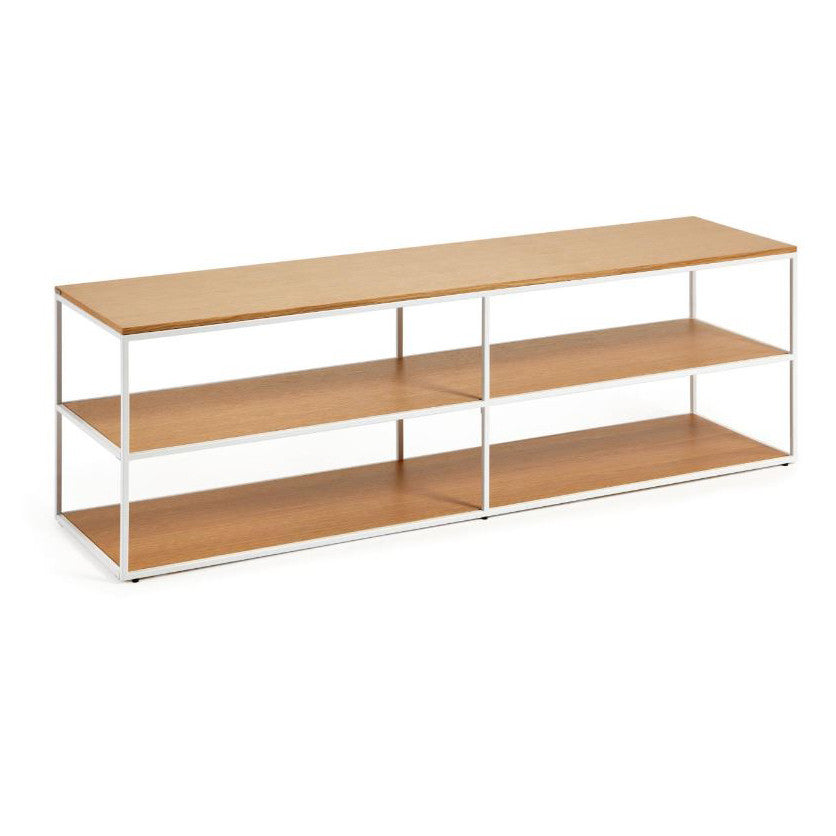 Comoda TV alba/maro din metal 160 cm Yoana Kave Home