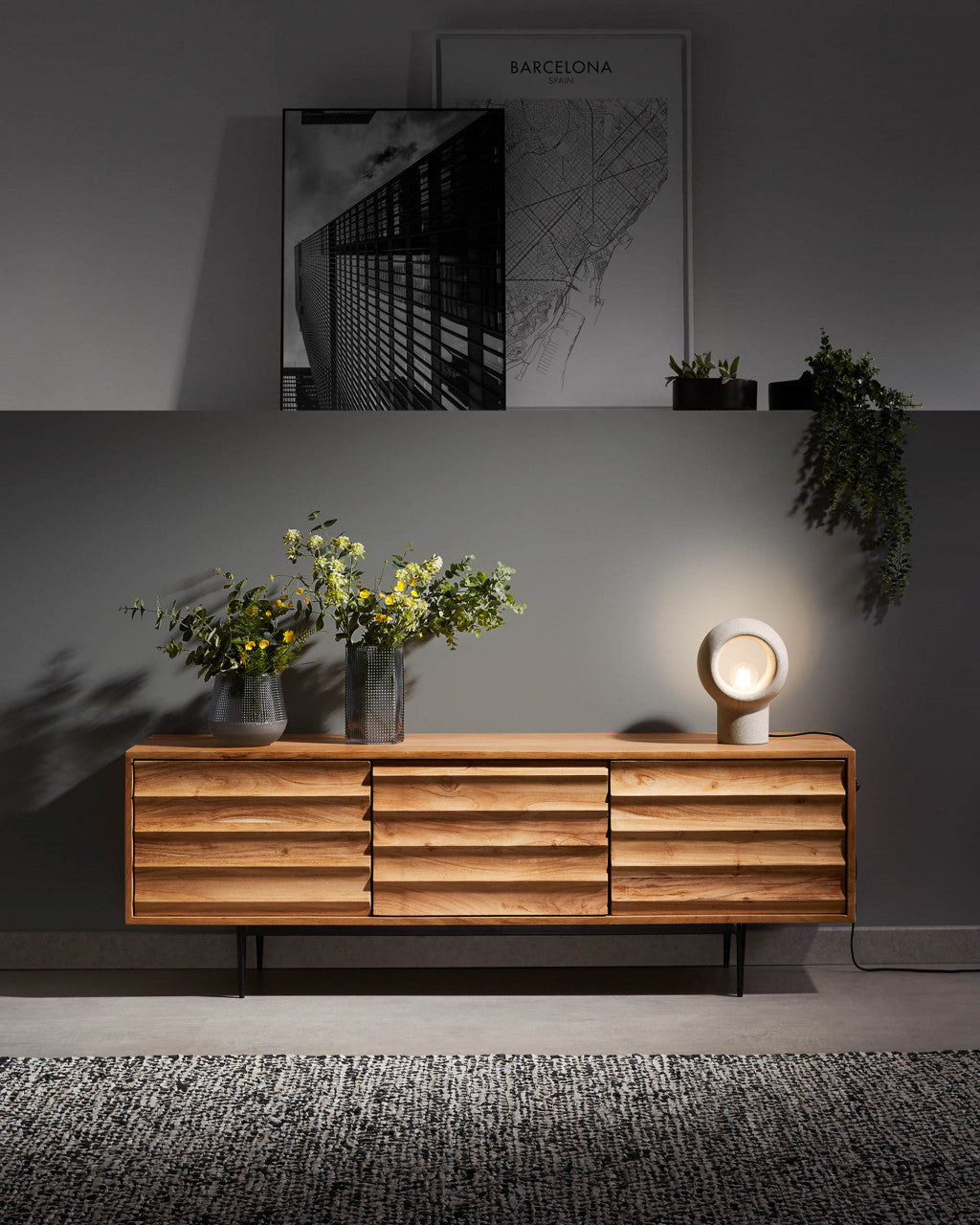 Comoda TV din lemn 147 cm Delsie Kave Home