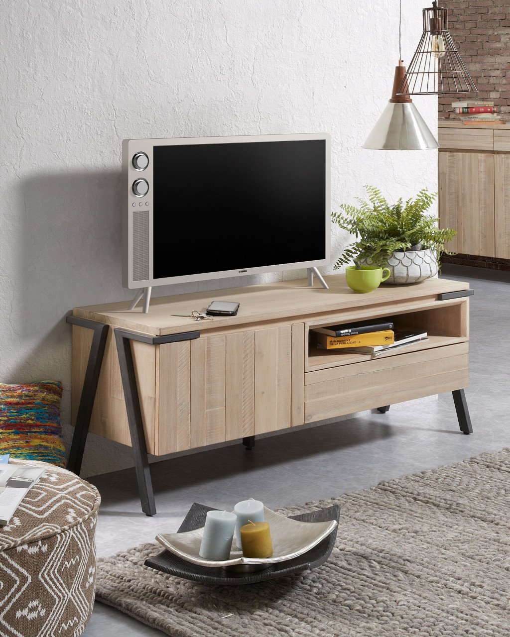Comoda TV maro din lemn 125 cm Thinh Kave Home