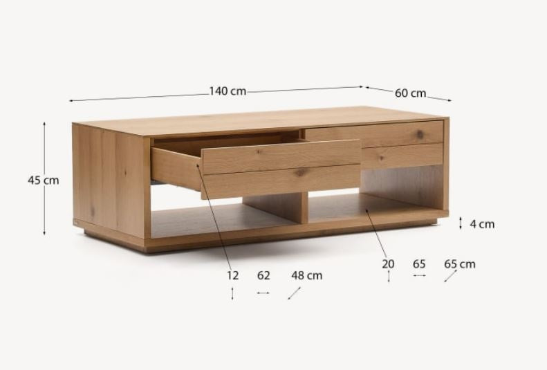 Comoda TV maro din lemn 140 cm Alguema Kave Home