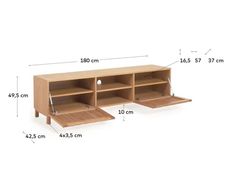 Comoda TV maro din lemn 180 cm Beyla Kave Home