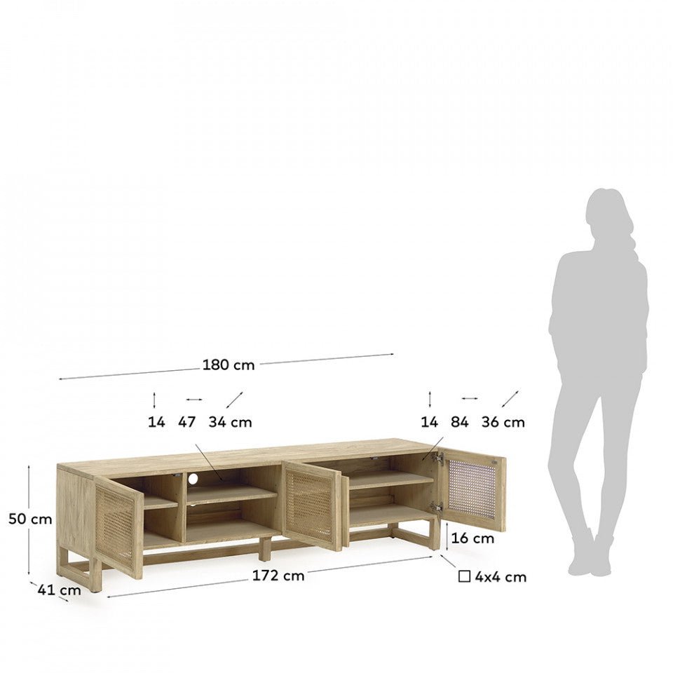 Comoda TV maro din lemn 180 cm Rexit Kave Home