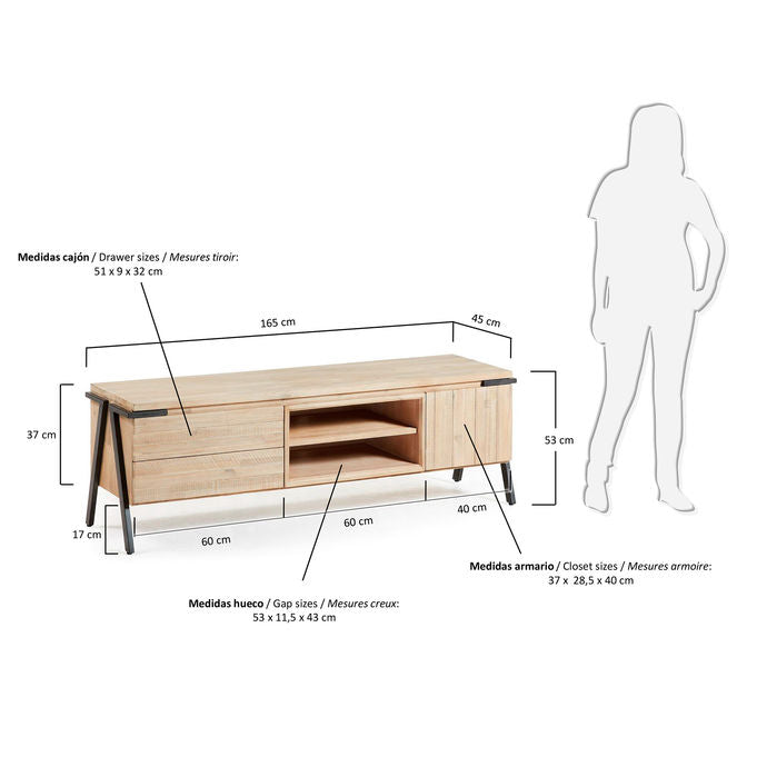 Comoda TV maro lemn 165 cm Thinh Kave Home